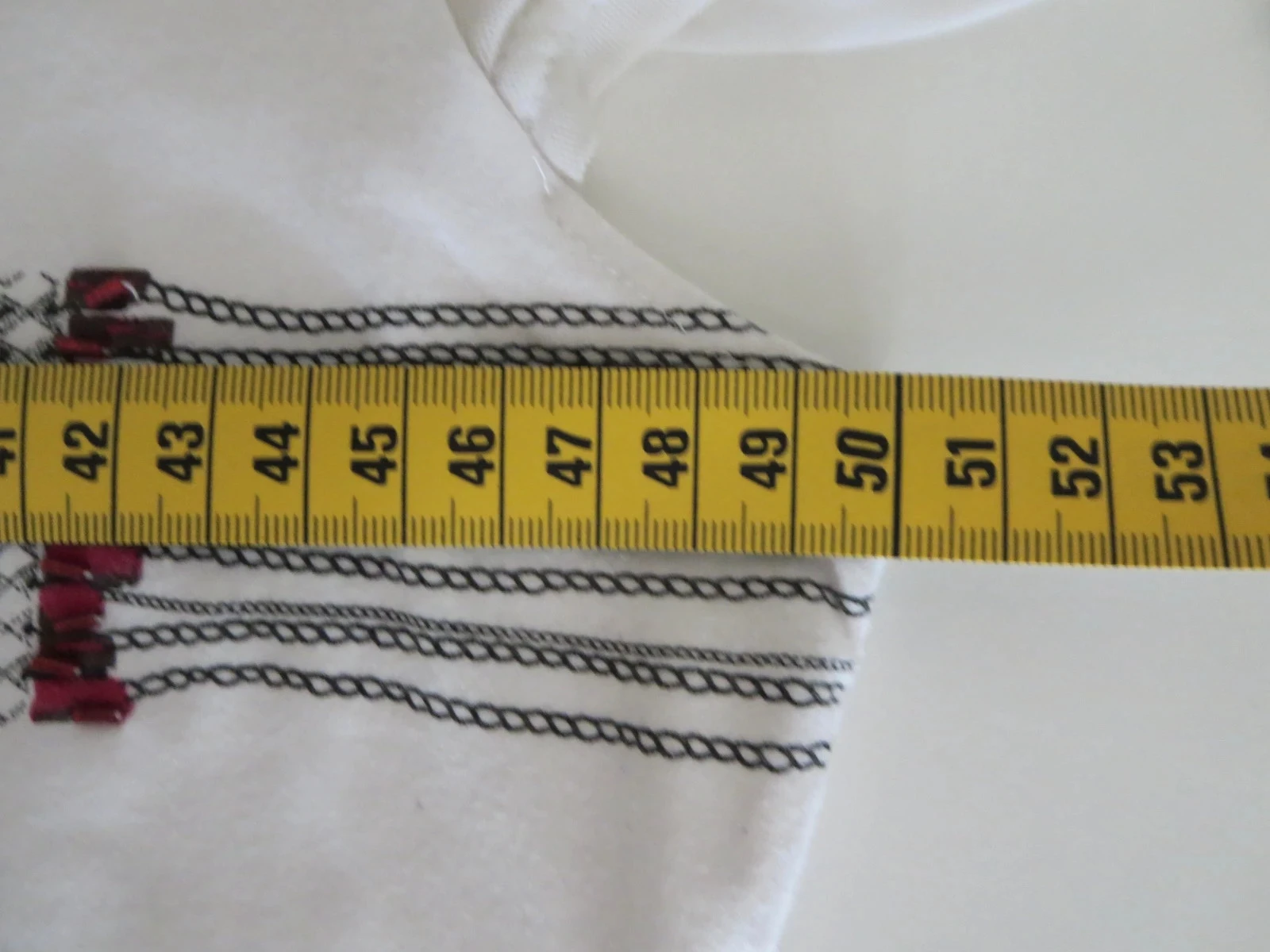 T-shirt blanc brodé et perlé Finette - 96% Coton - Taille L 40/42 – photo 6